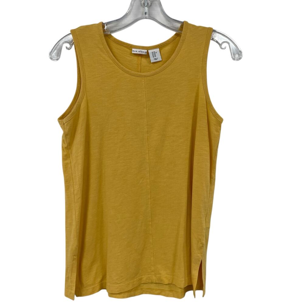 Max Studio Cotton Blend Yellow Tank Top Womens XS